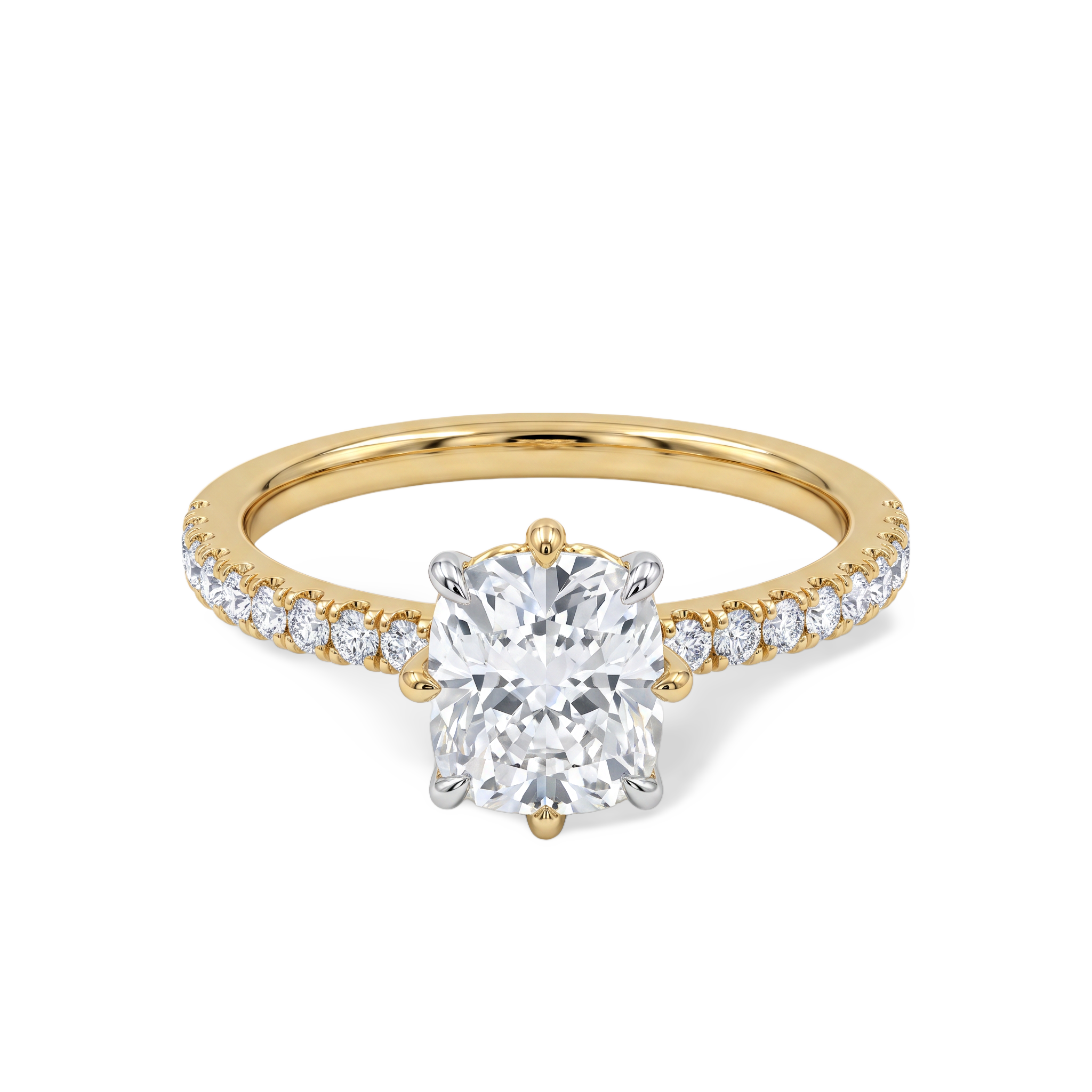 Luxurious Rectangular Cushion Cut Lab Grown Diamond Ring
