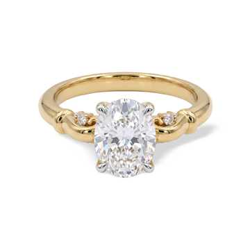 Graceful Oval Accented Lab Grown Diamond Ring