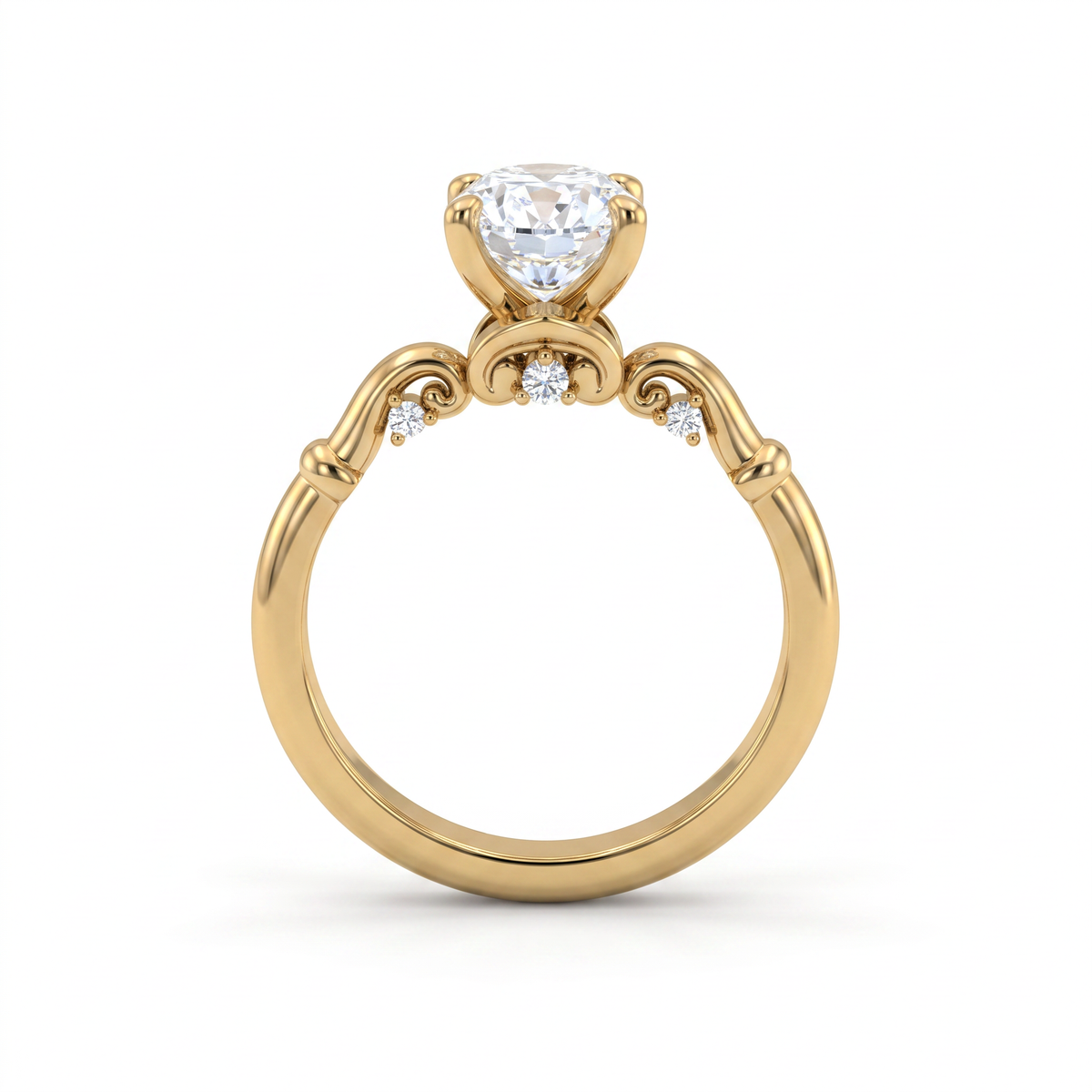 The Ionic Tiara Round Solitaire Ring