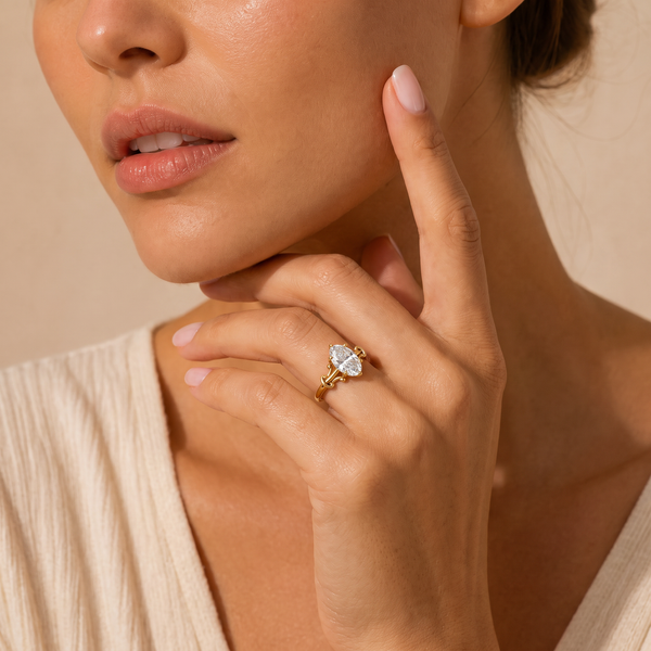Ornate Oval Solitaire Ring