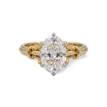 Refined Oval Sculptured Lab Grown Diamond Ring