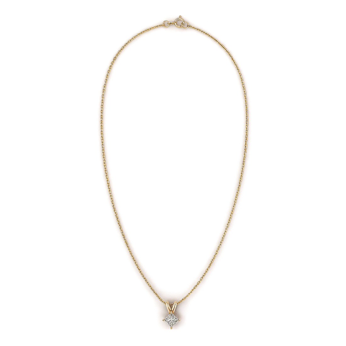 Princess Solitaire Princess Diamond Pendant