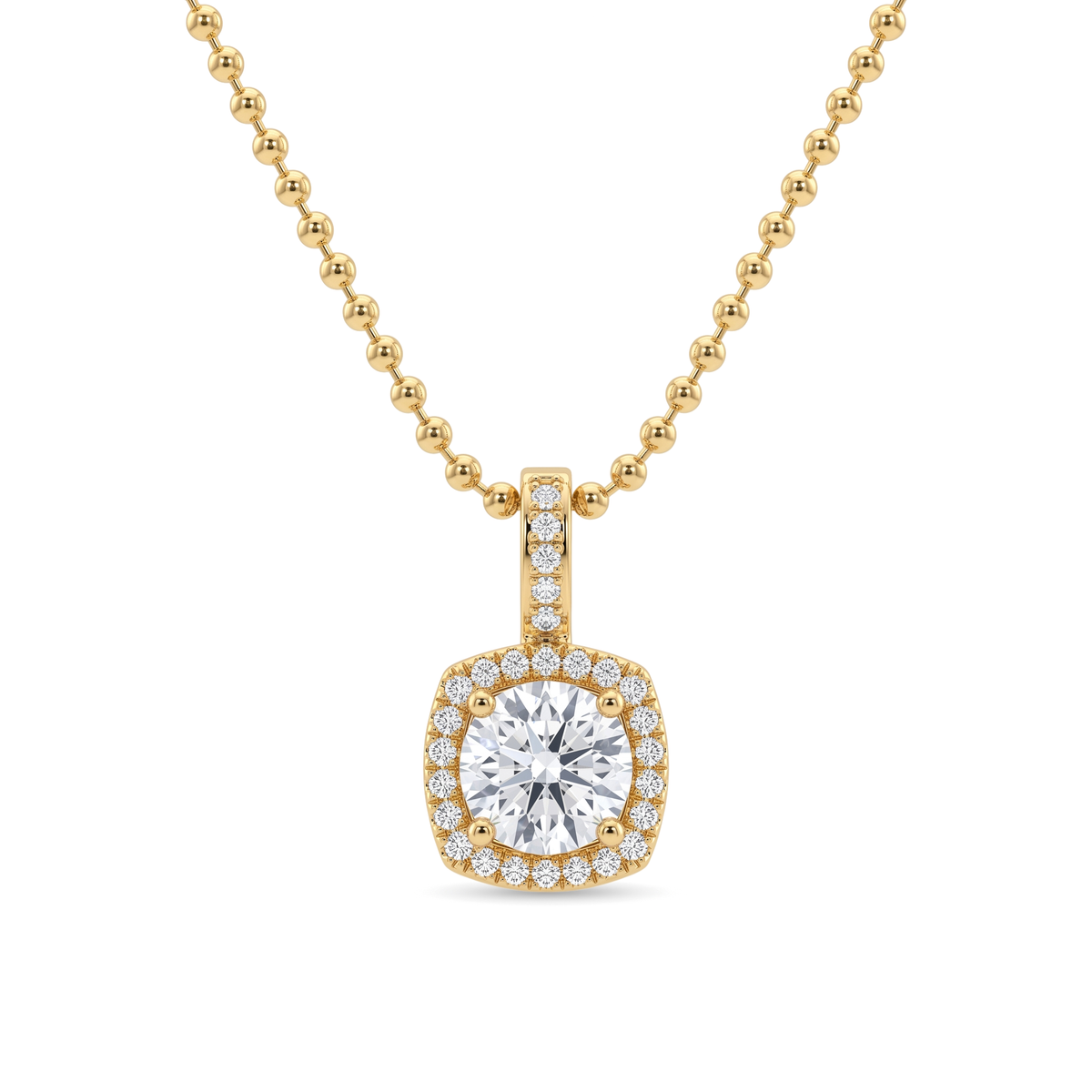 Cushion Halo Round Diamond Pendant
