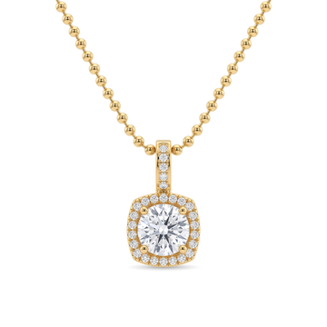 Cushion Halo Round Diamond Pendant