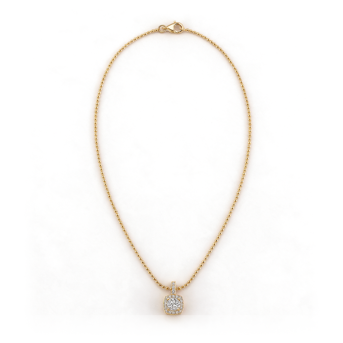 Cushion Halo Round Diamond Pendant