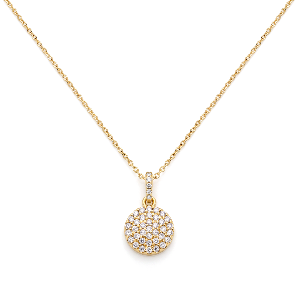 Pavé Disc Medallion Round Diamond Pendant