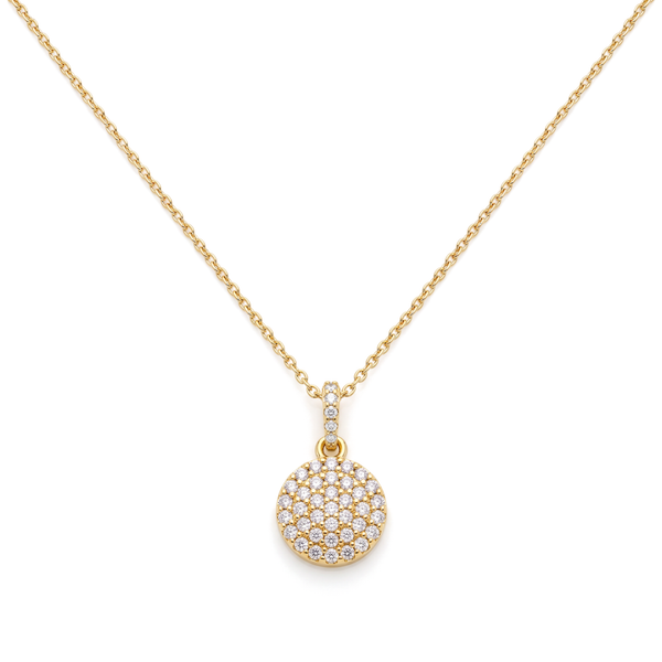 Pavé Disc Medallion Round Diamond Pendant