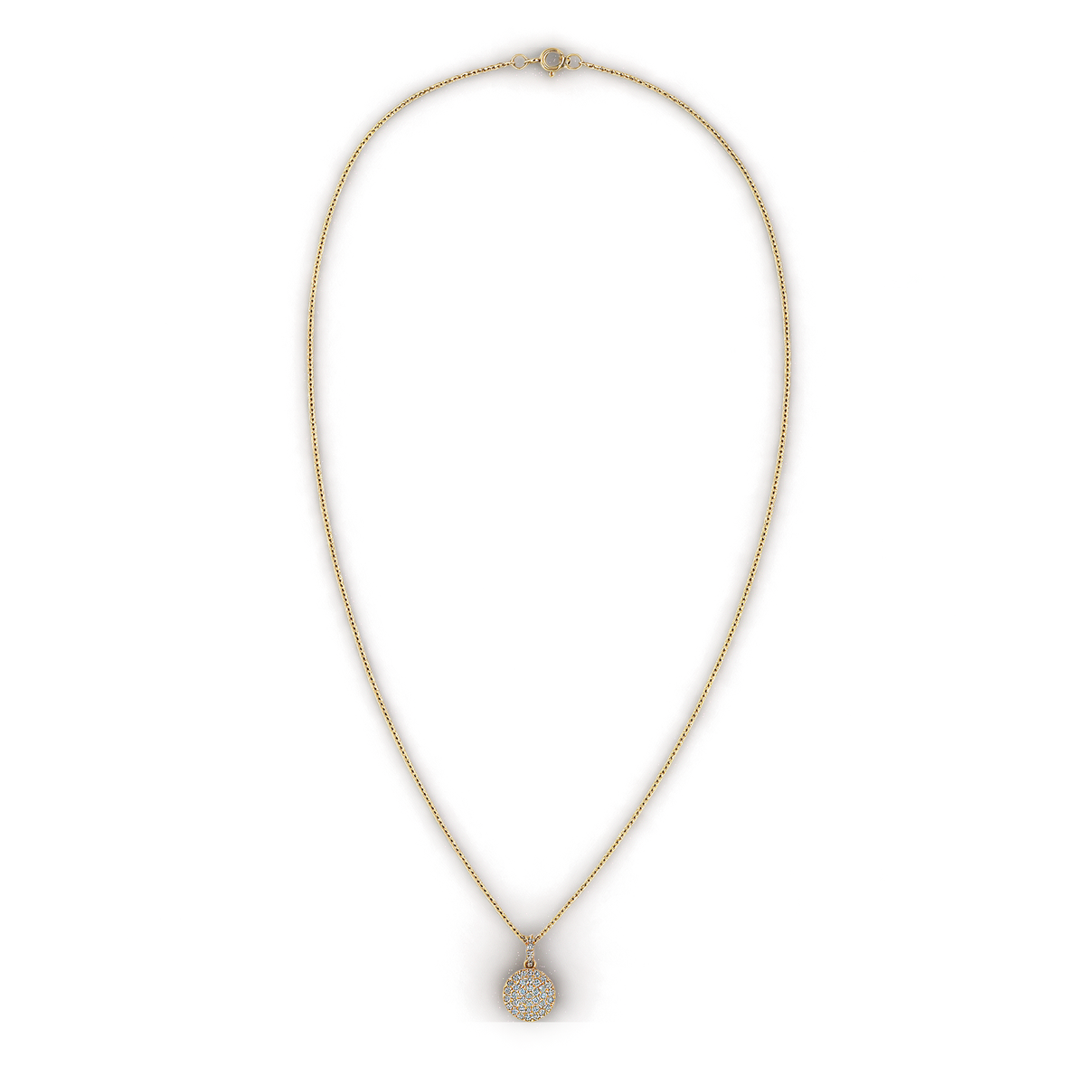 Pavé Disc Medallion Round Diamond Pendant