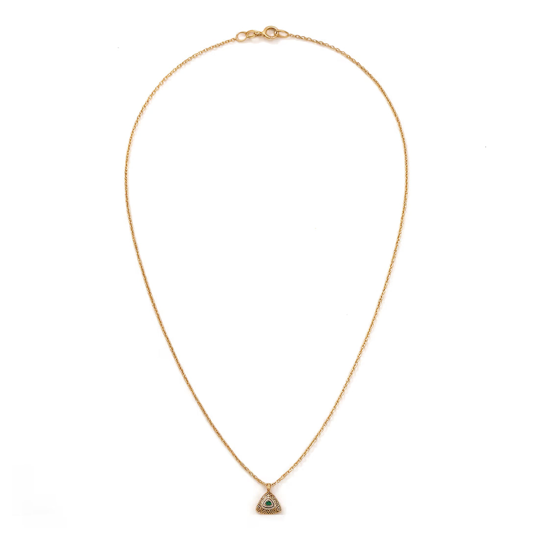 Geometric Trillion Halo Chevron Filigree Round Diamond Pendant