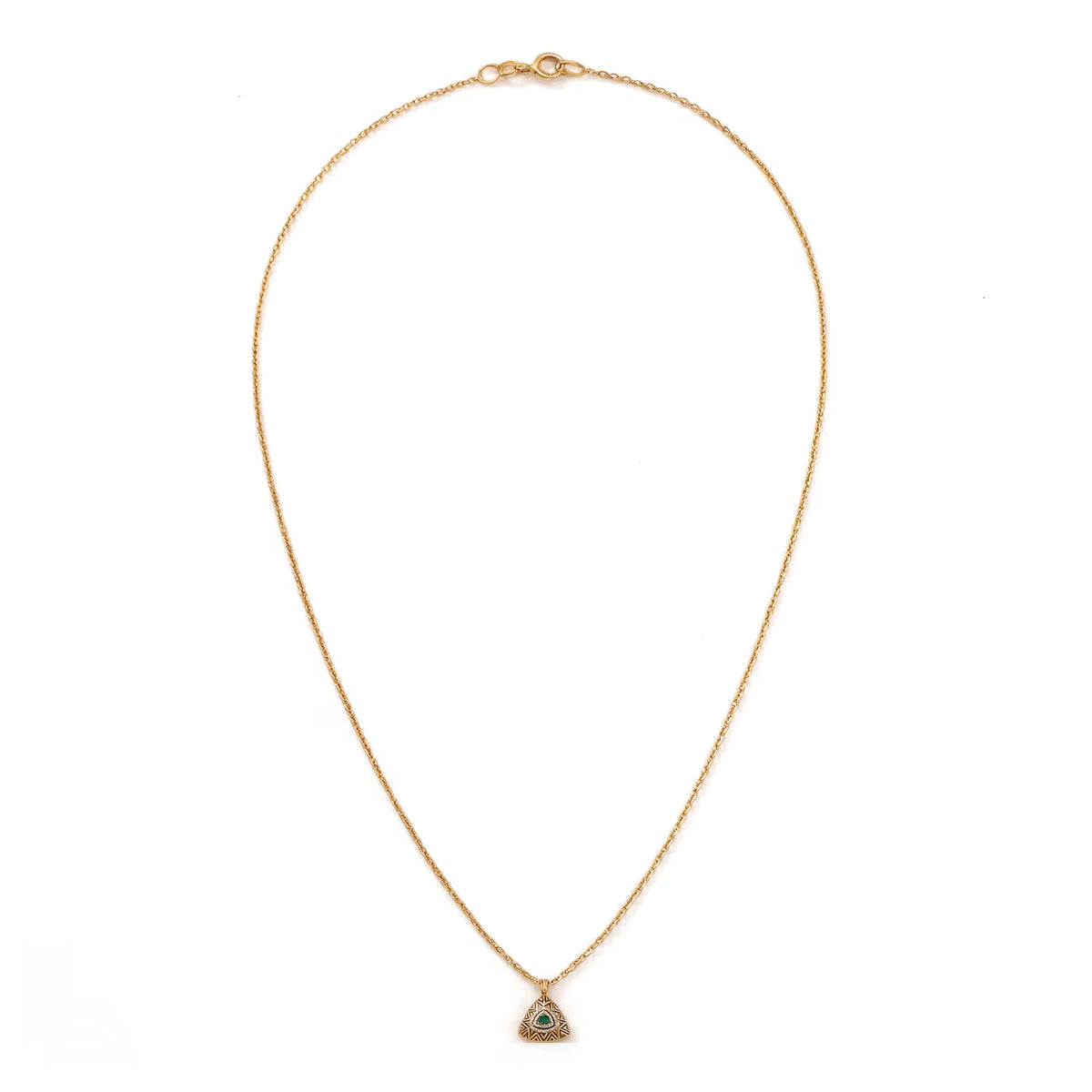 Geometric Trillion Halo Chevron Filigree Round Diamond Pendant