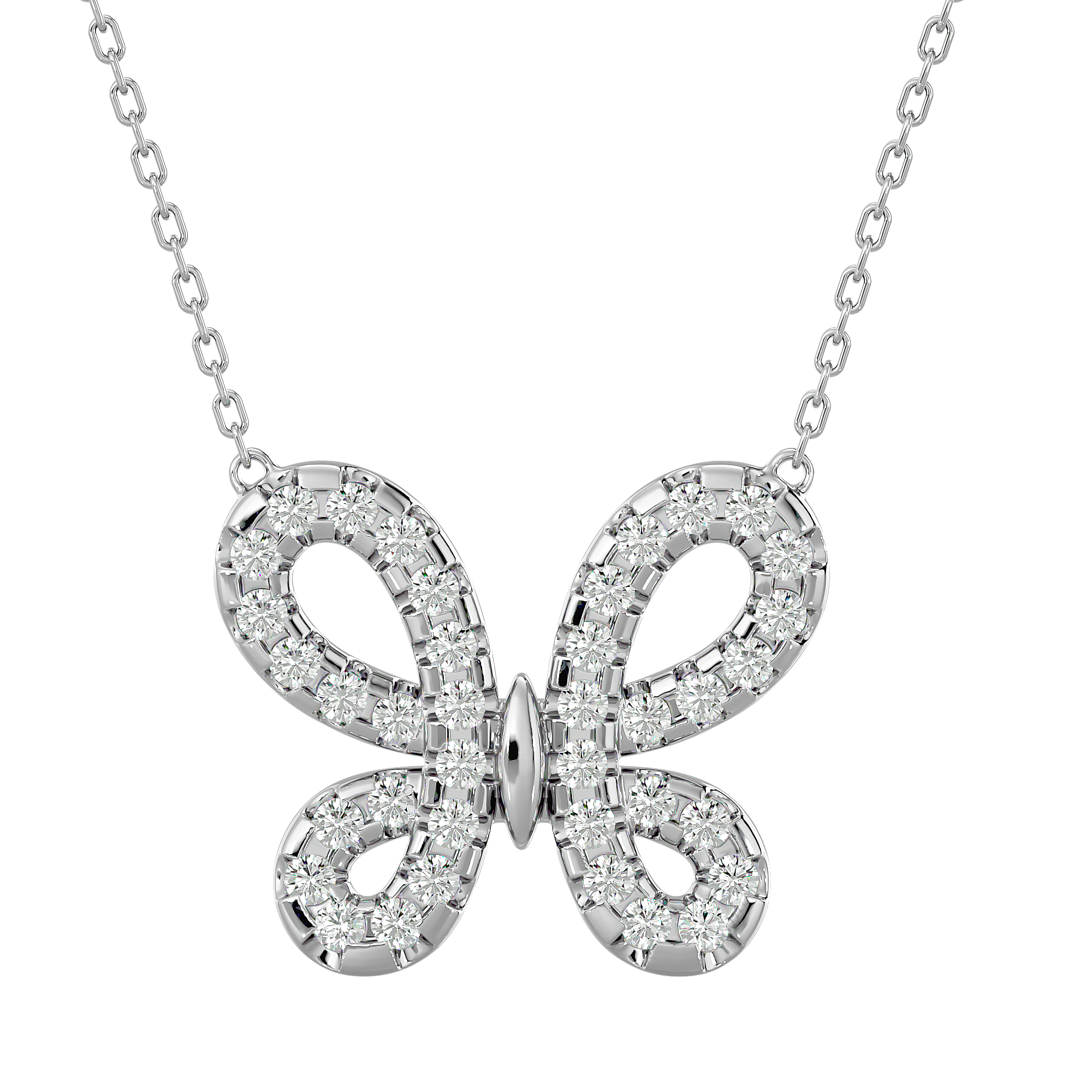 Shimmering Butterfly Pendant with Diamonds