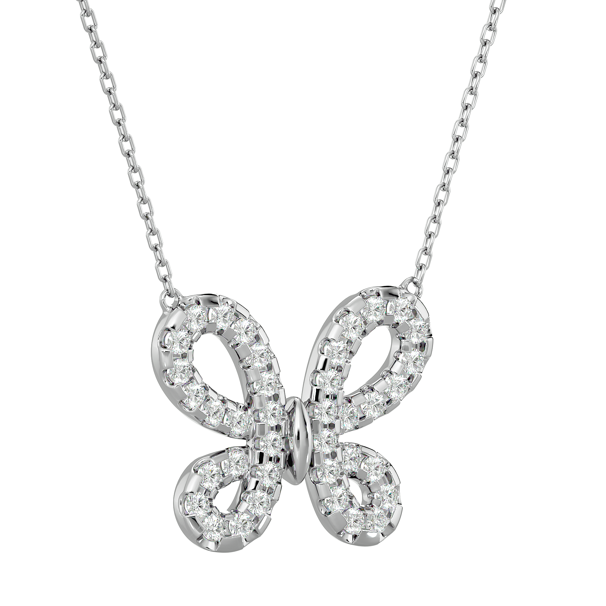 Shimmering Butterfly Pendant with Diamonds
