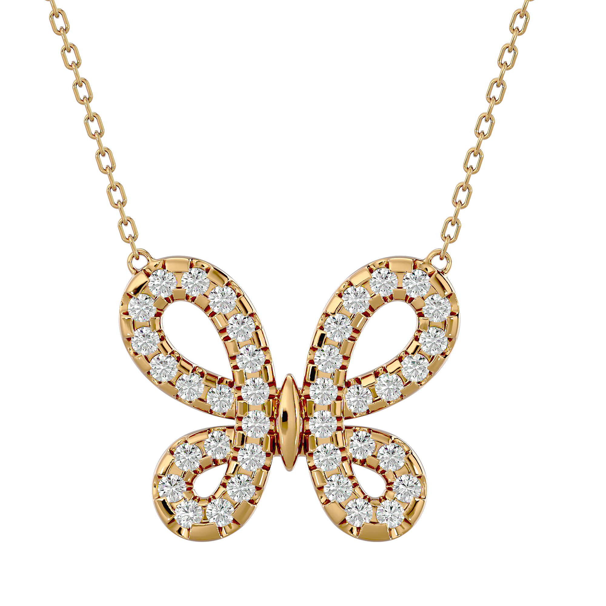 Shimmering Butterfly Pendant with Diamonds
