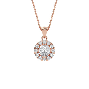 Exquisite Round Diamond Halo Pendant