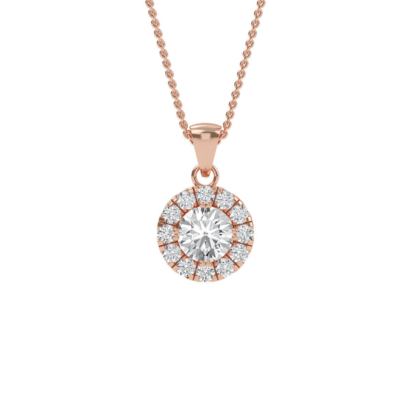 Exquisite Round Lab Grown Diamond Halo Pendant