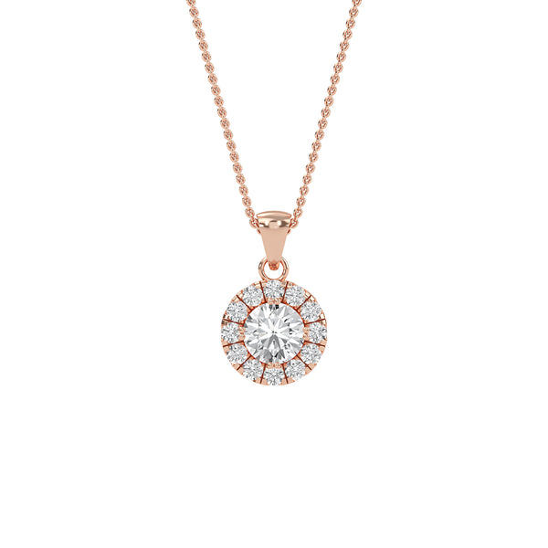 Exquisite Round Lab Grown Diamond Halo Pendant