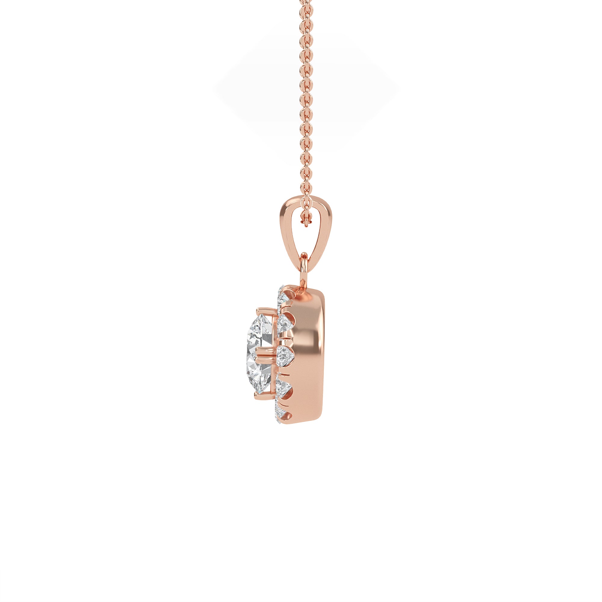 Exquisite Round Diamond Halo Pendant