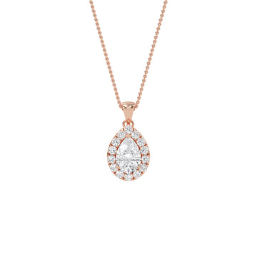 Exquisite Pear Diamond Halo Pendant