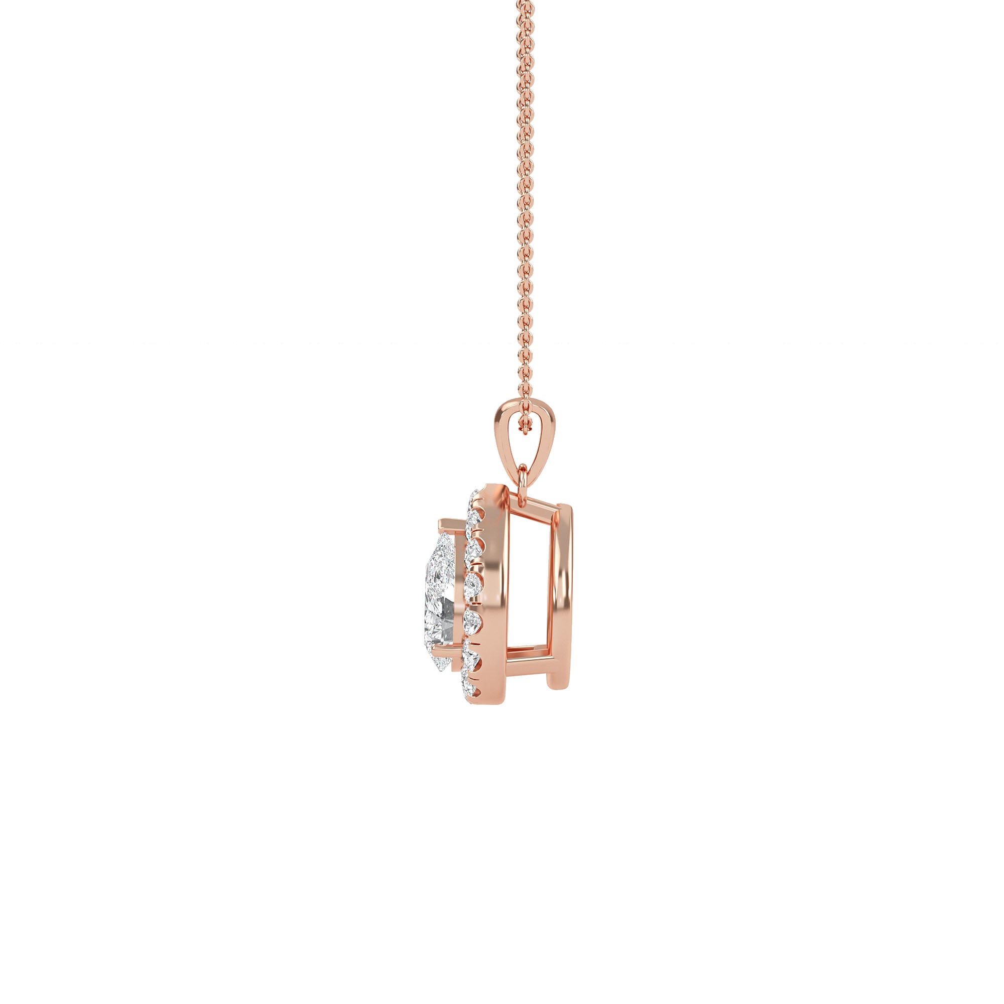 Exquisite Pear Diamond Halo Pendant