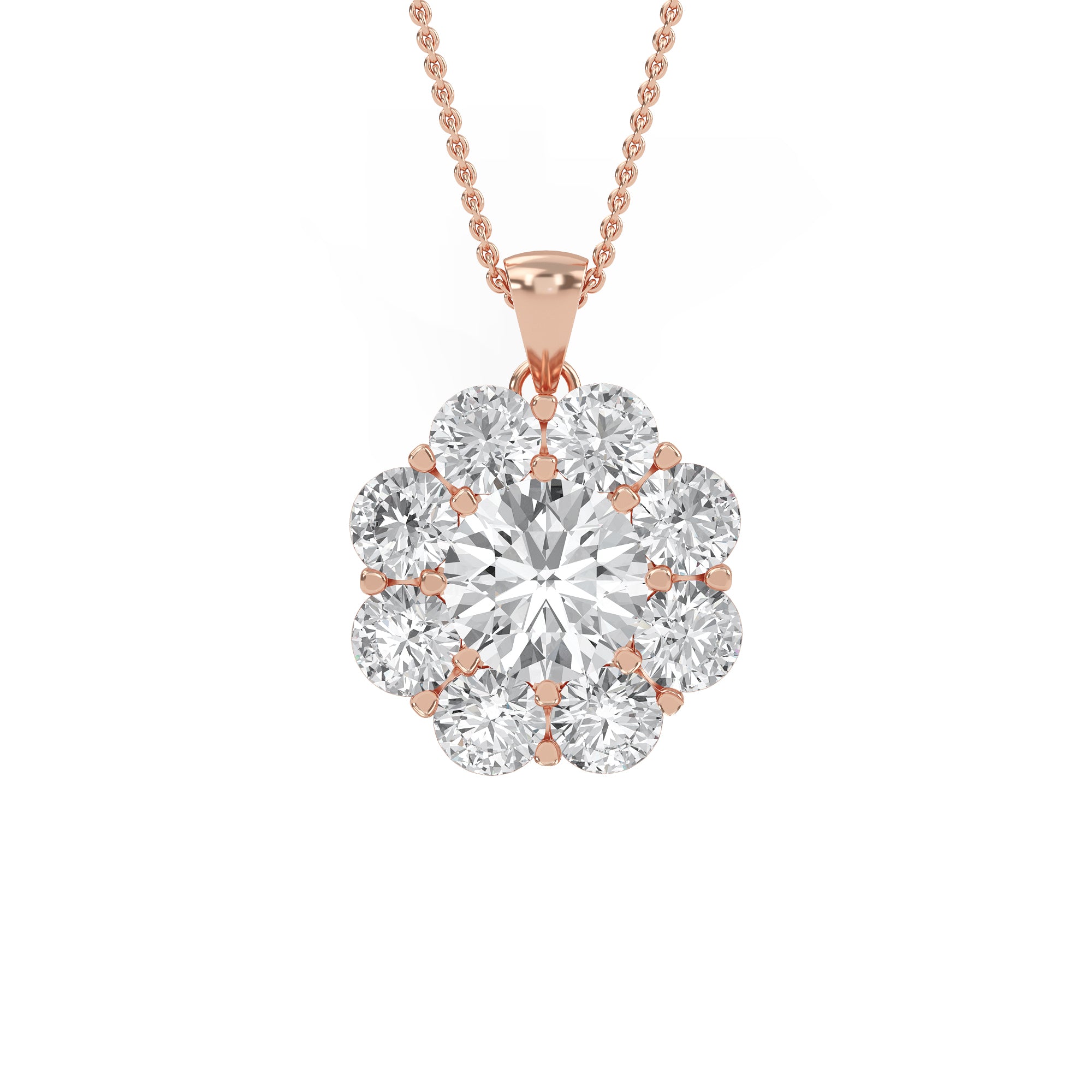 Dazzling Round Diamond Halo Pendant