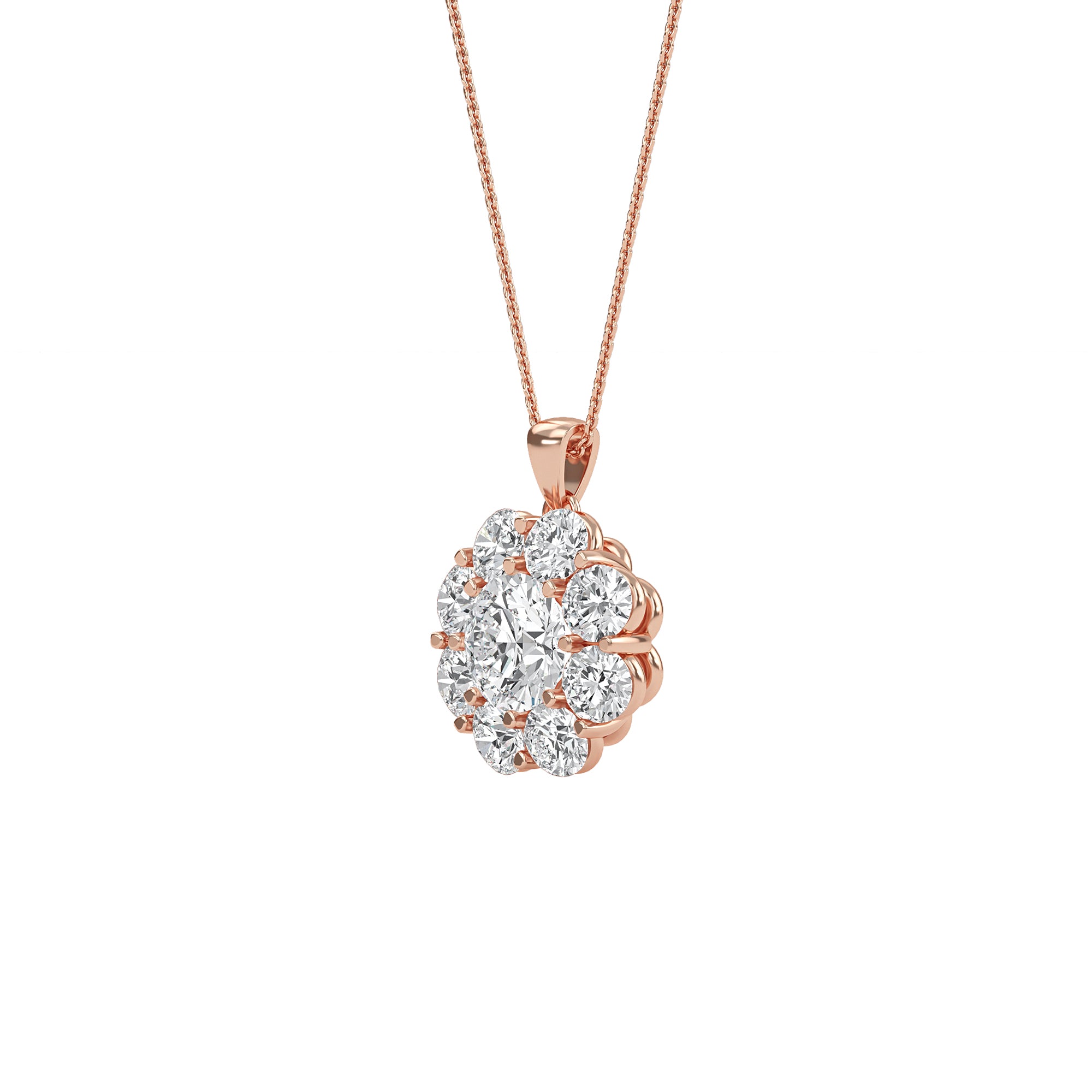 Dazzling Round Diamond Halo Pendant
