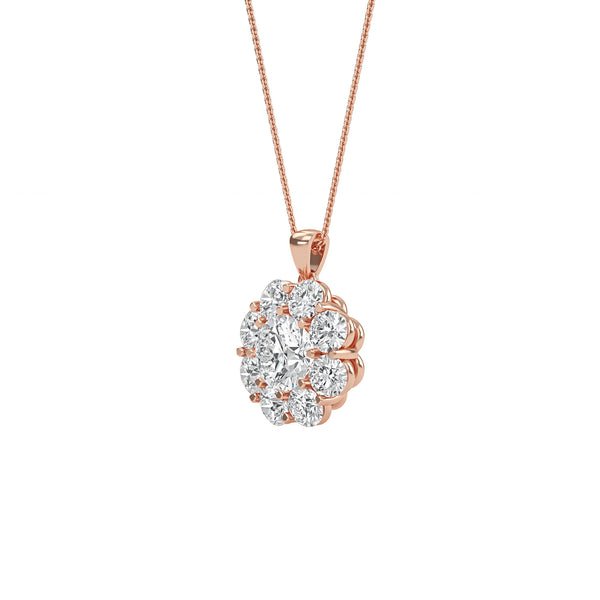 Dazzling Round Lab Grown Diamond Halo Pendant