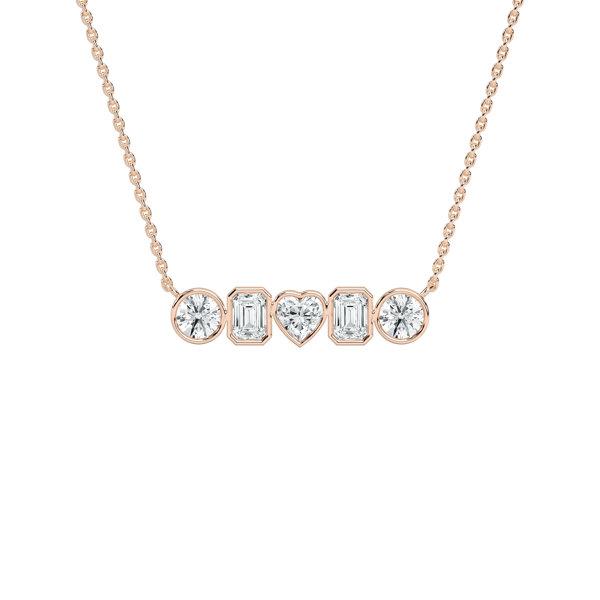 Bezel Set Diamond Bar Necklace