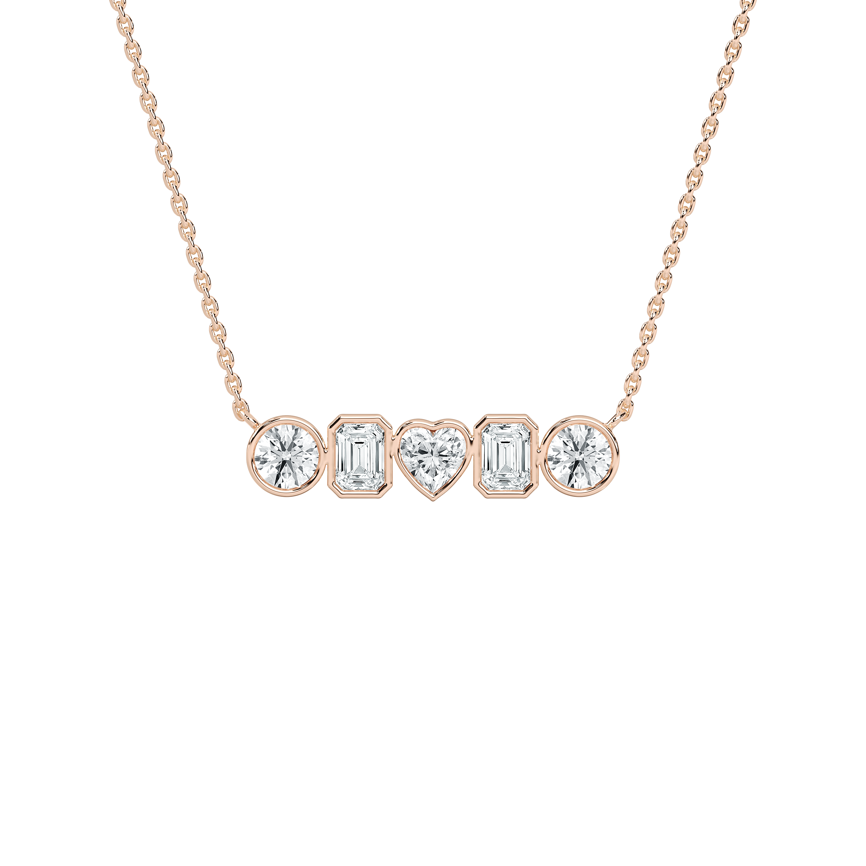 Bezel Set Diamond Bar Necklace