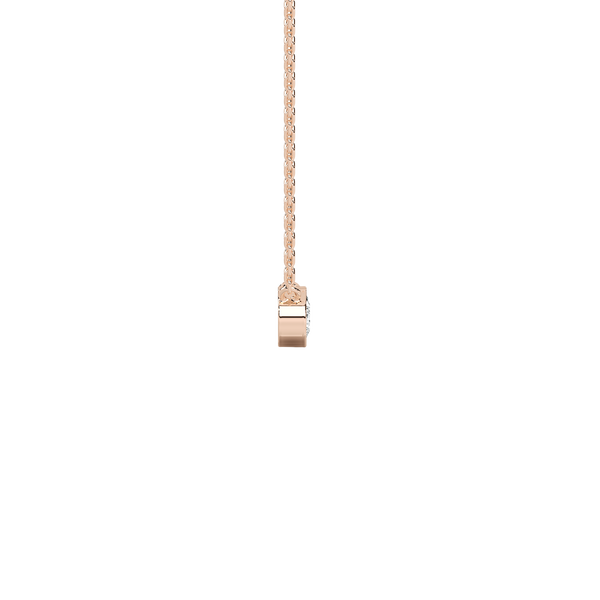 Bezel Set Lab Grown Diamond Bar Pendant with chain