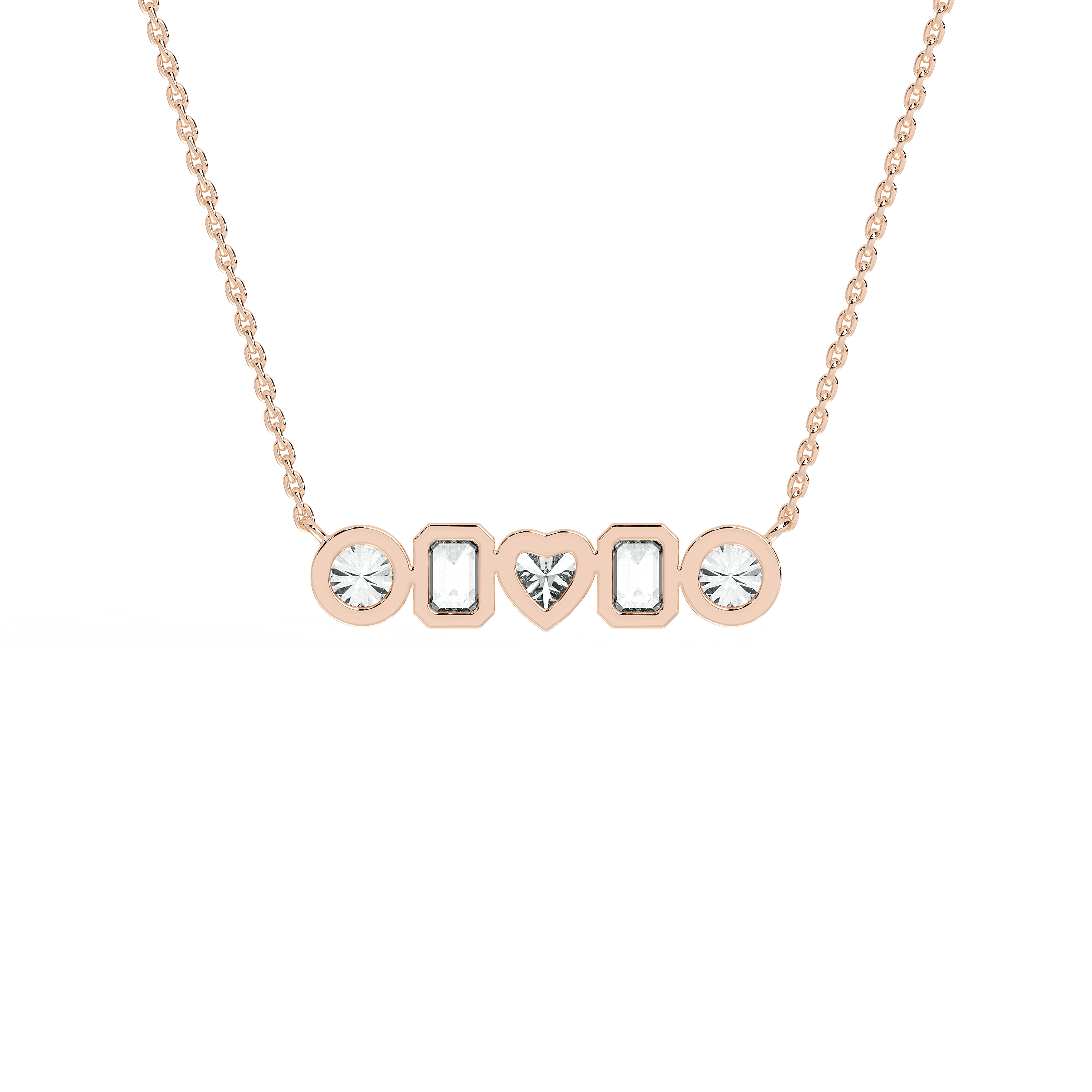 Bezel Set Diamond Bar Necklace