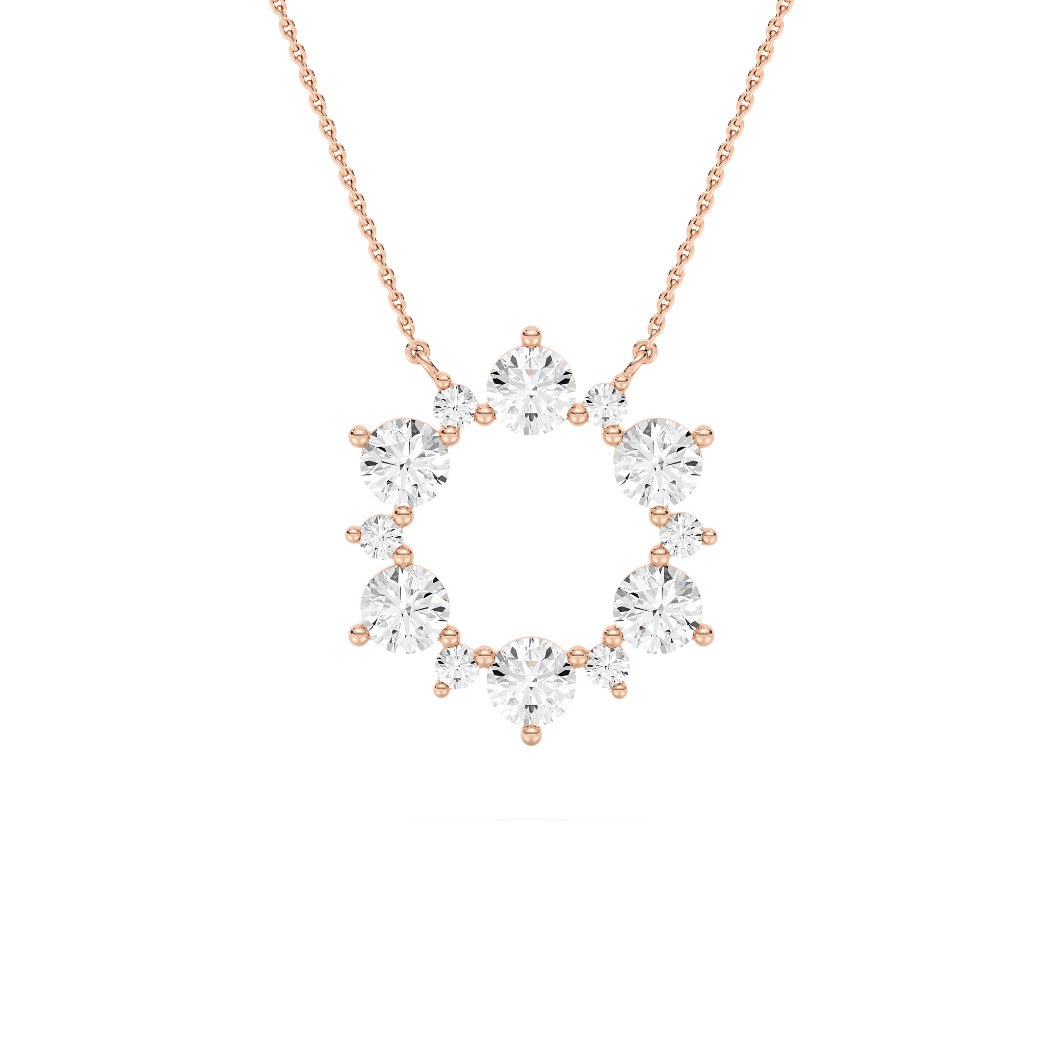Floating Diamond Circle Necklace