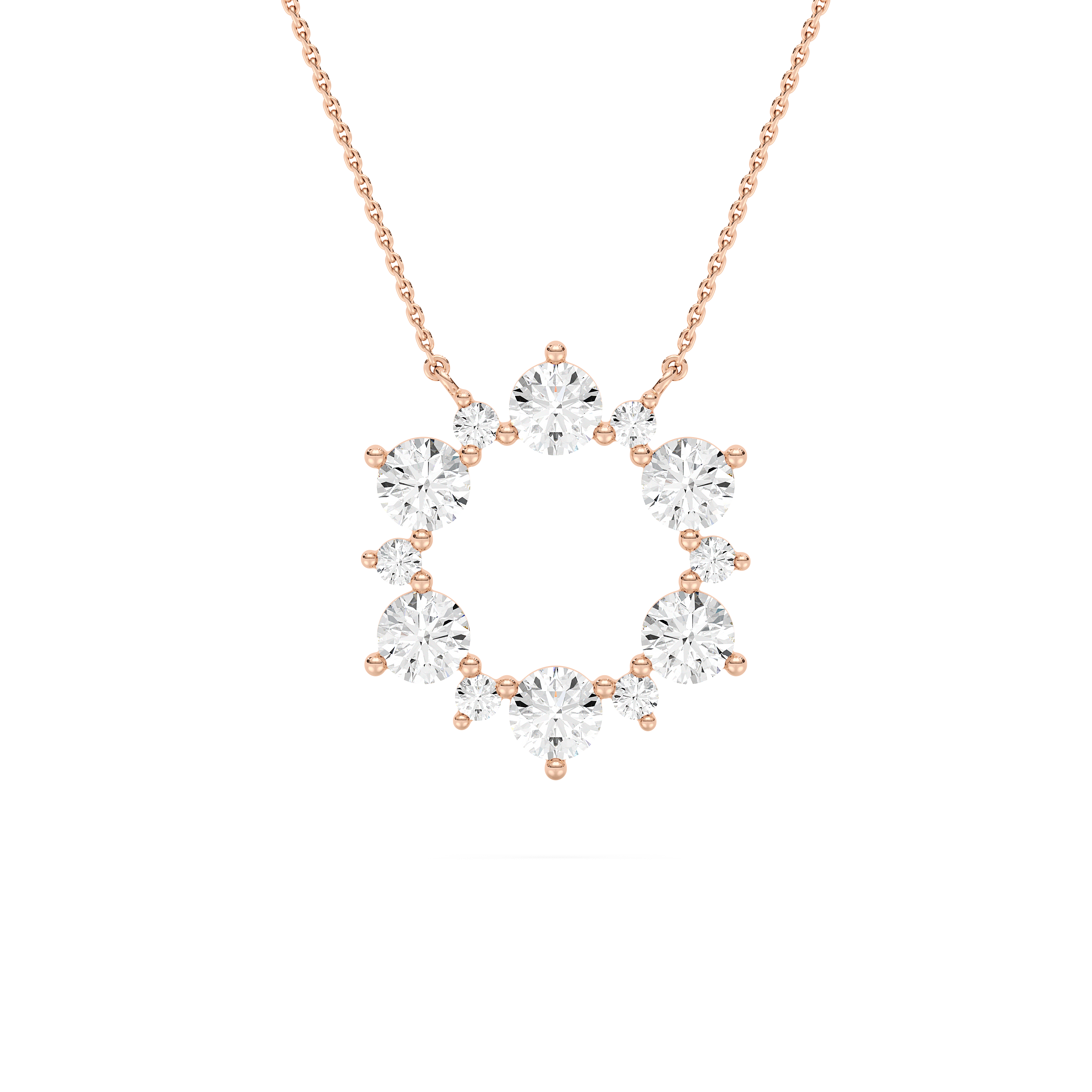 Floating Diamond Circle Necklace