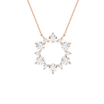 Floating Diamond Circle Necklace
