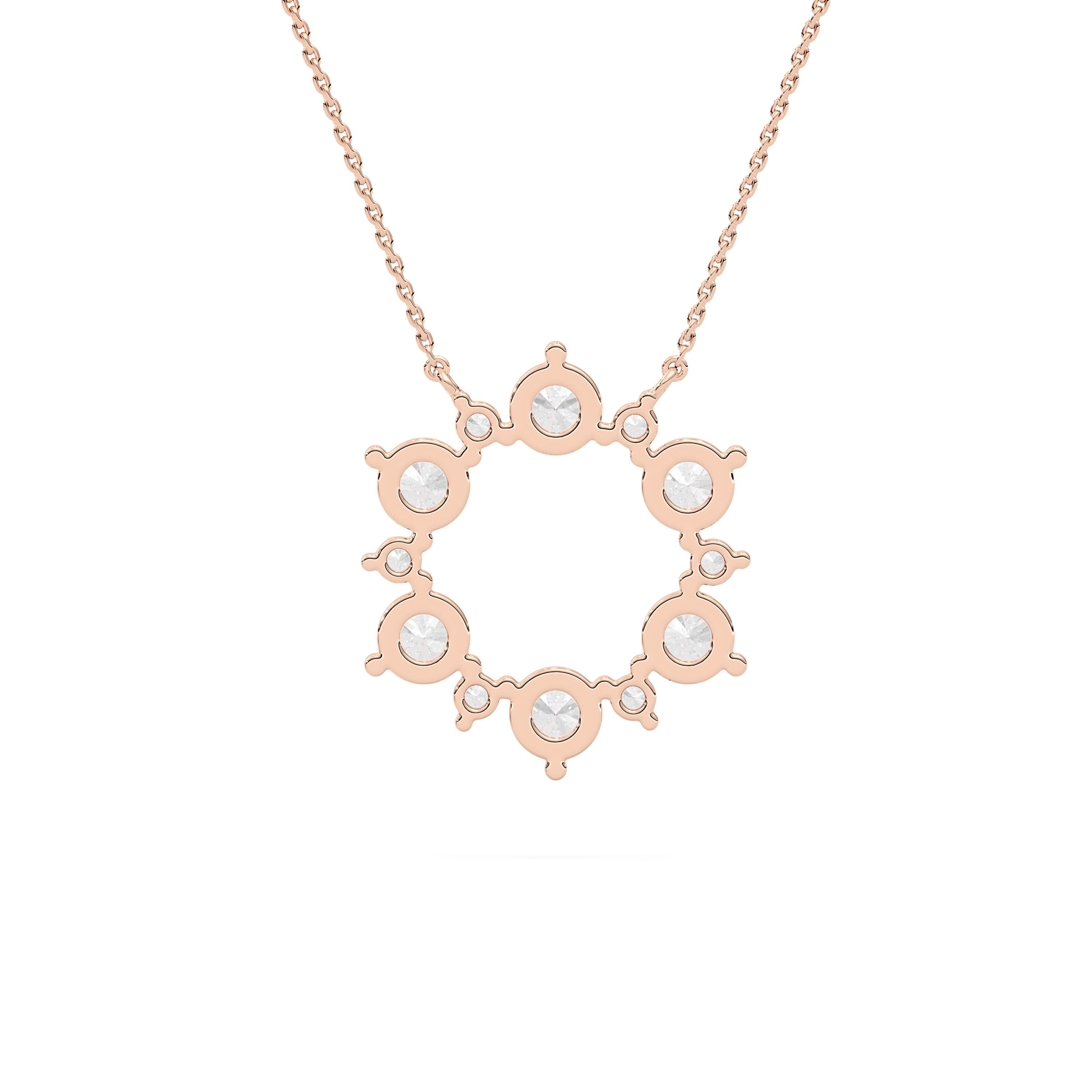 Floating Diamond Circle Necklace