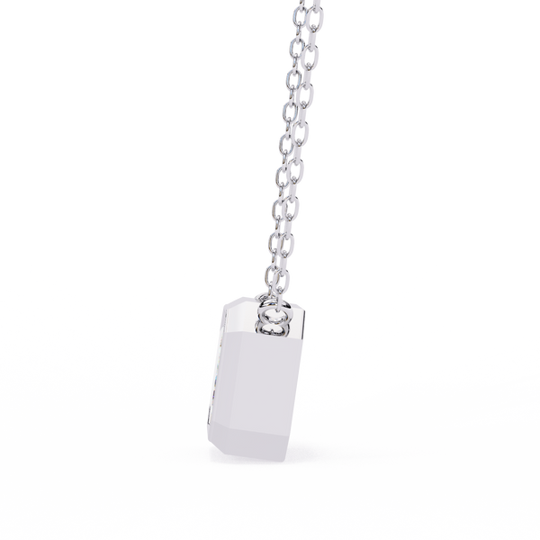 Emerald Cut Bezel Set Gold Pendant Necklace