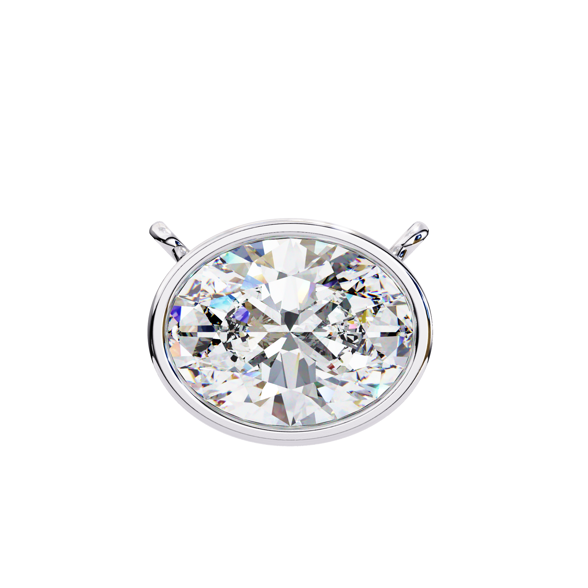 Oval Diamond Pendant Necklace