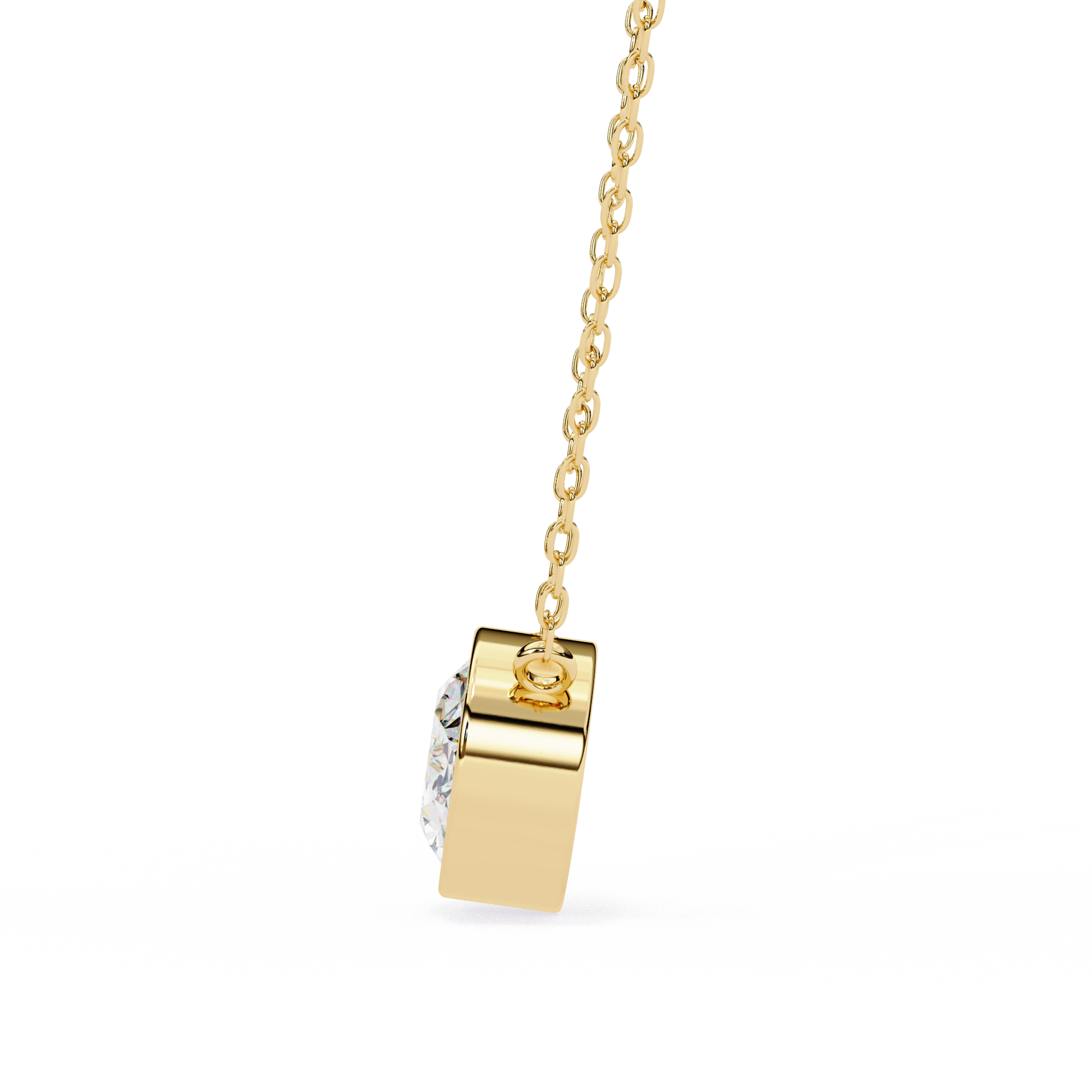 Oval Diamond Pendant Necklace