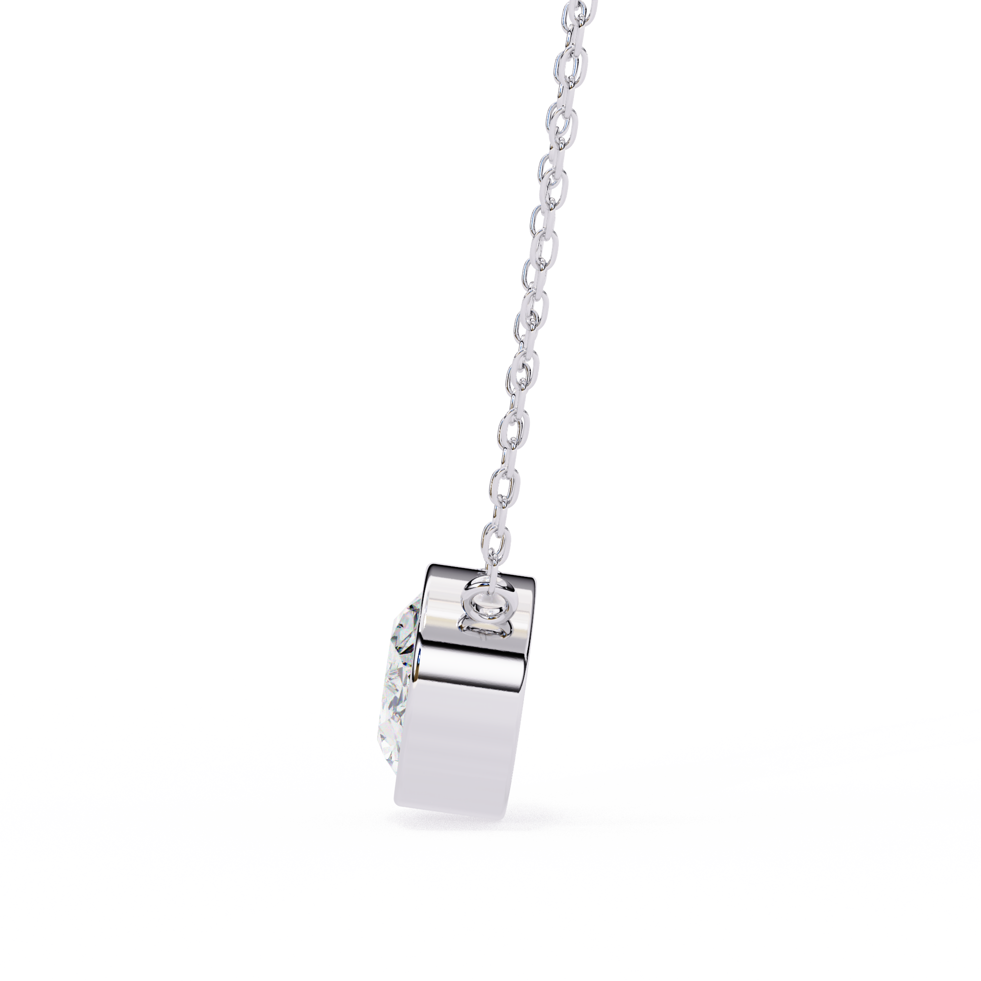 Oval Diamond Pendant Necklace