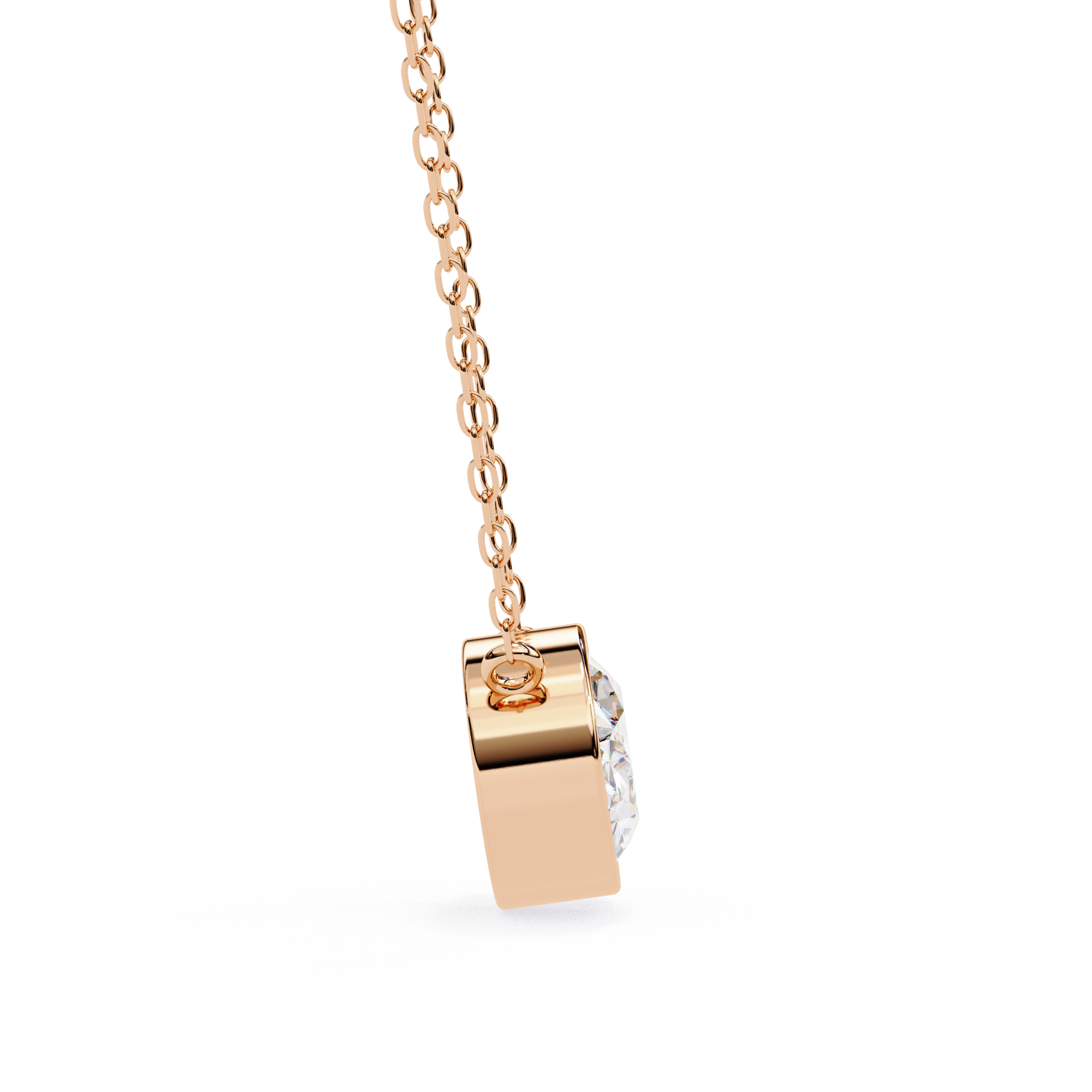 Oval Diamond Pendant Necklace
