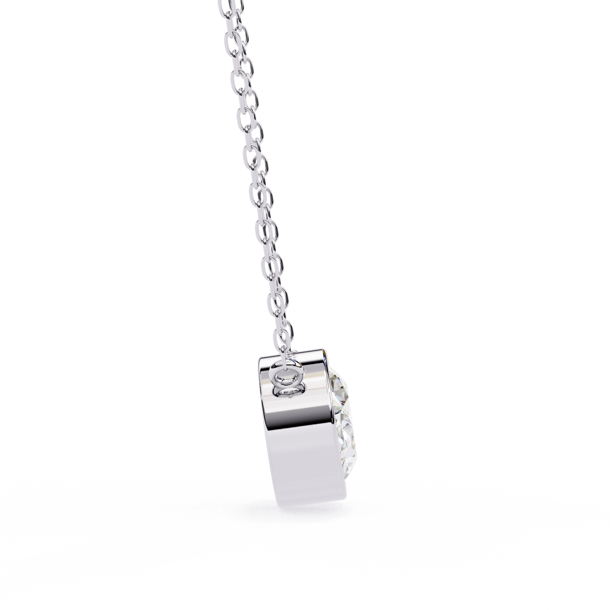 Oval Diamond Pendant Necklace