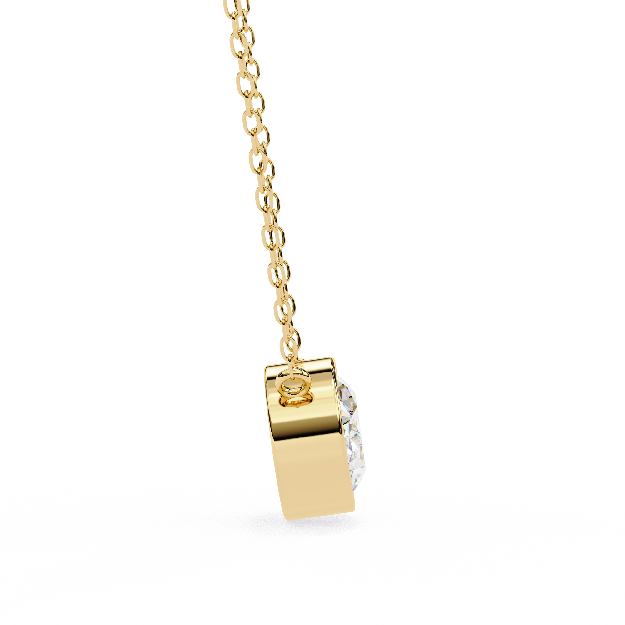 Oval Diamond Pendant Necklace