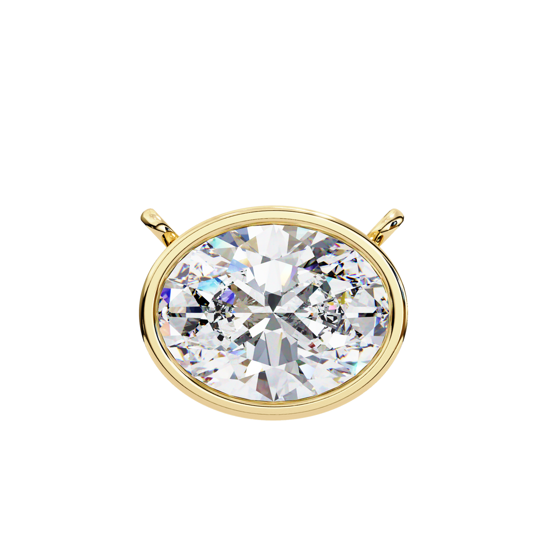 Oval Diamond Pendant Necklace