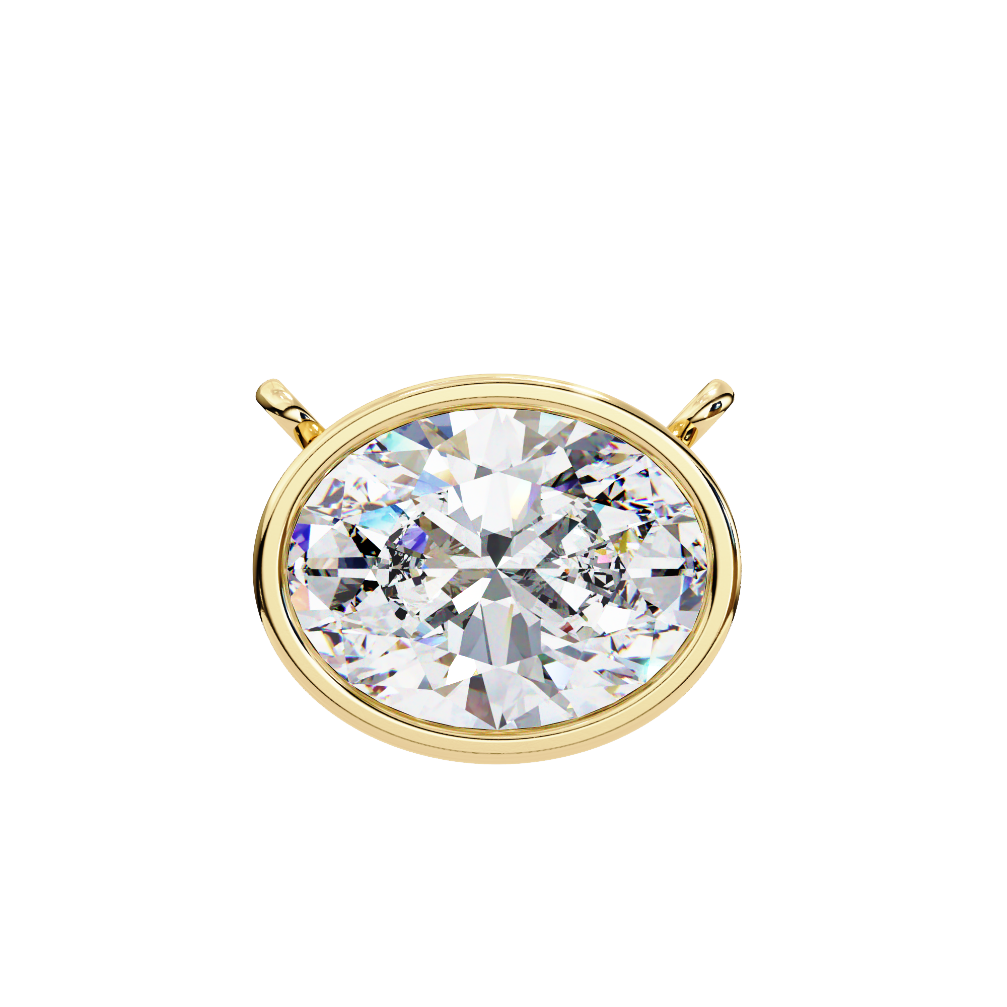 Oval Diamond Pendant Necklace
