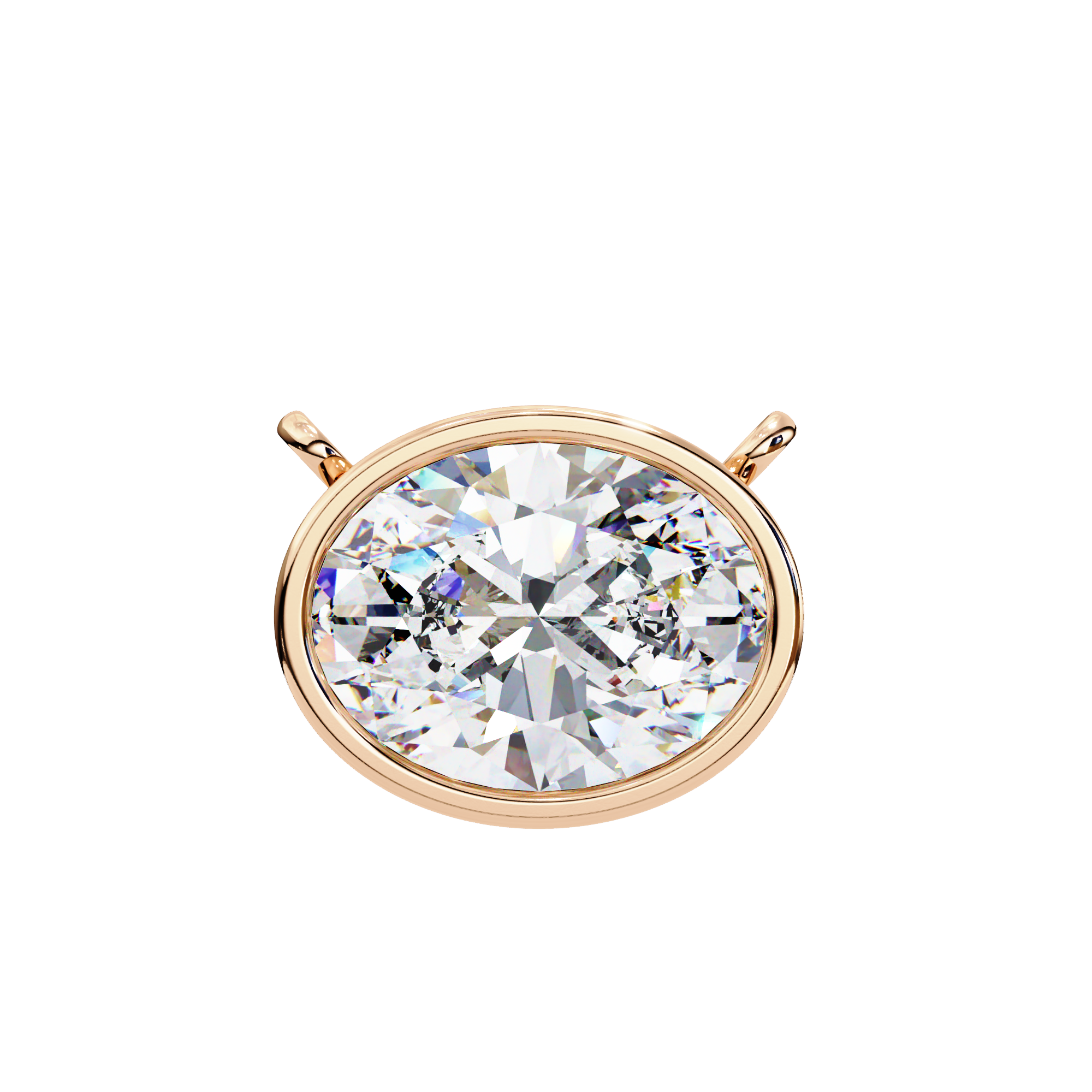 Oval Diamond Pendant Necklace