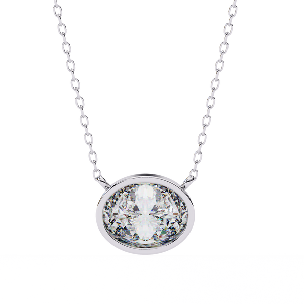 Oval Lab Grown Diamond Pendant Necklace