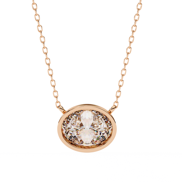 Oval Lab Grown Diamond Pendant Necklace
