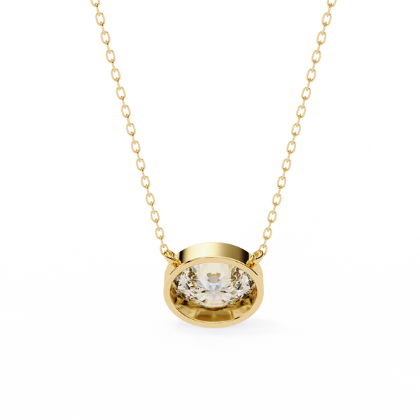 Oval Lab Grown Diamond Pendant Necklace