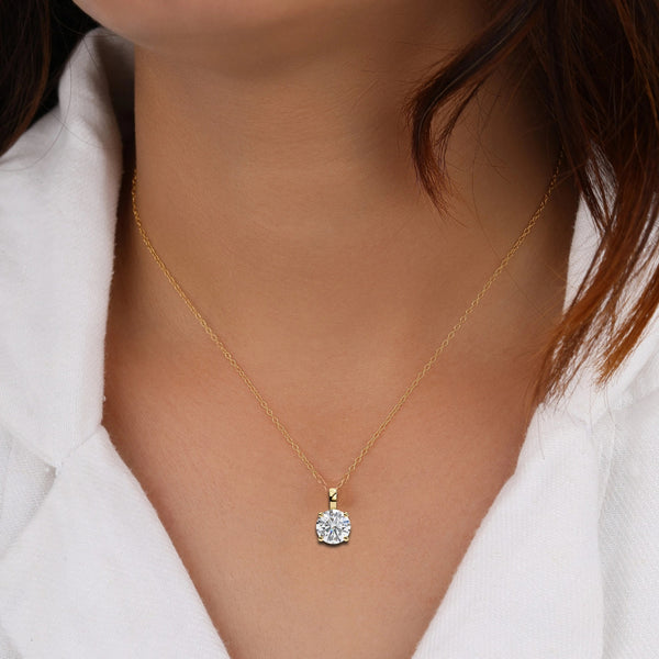 Luxury Round Lab Grown Diamond Pendant