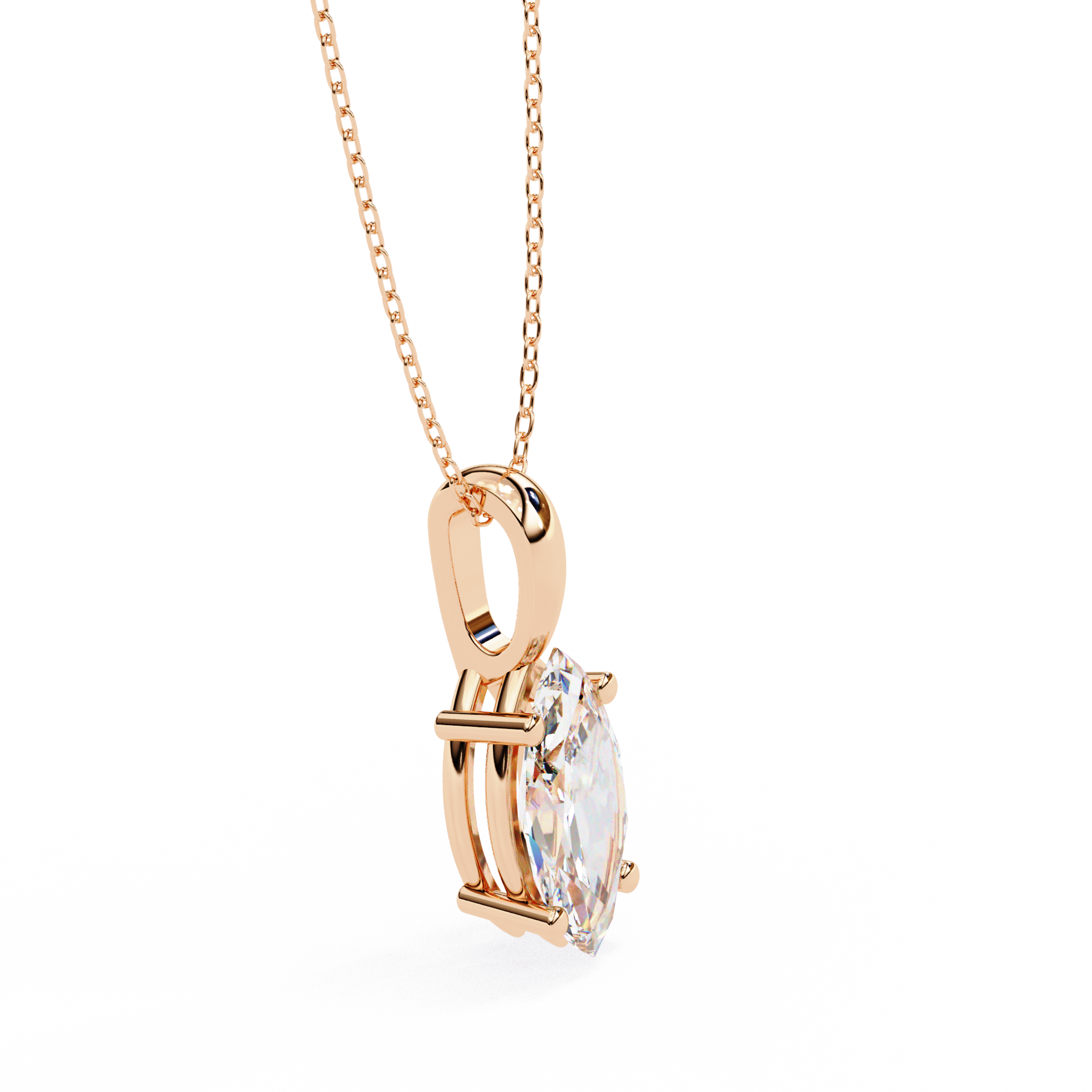 Marquise Cut Diamond Pendant Necklace