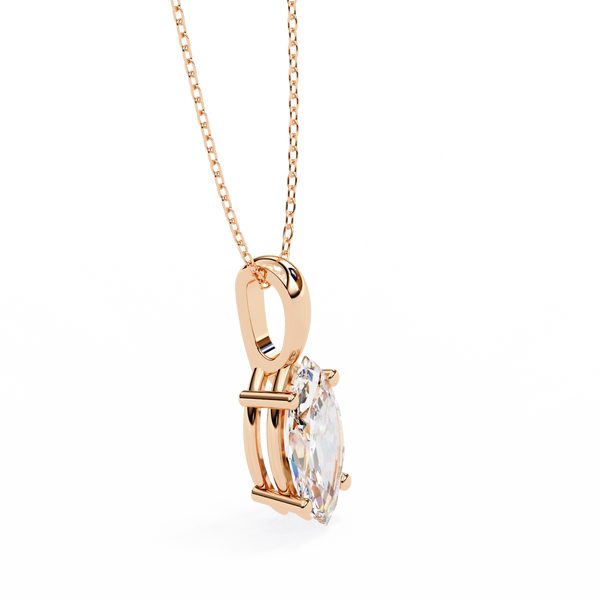 Luxurious Marquise Lab Grown Diamond Cut Solitaire Pendant